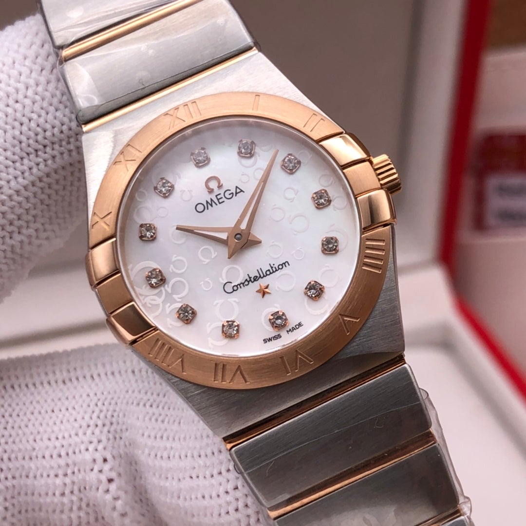 CONSTELLATION 27MM QUARTZ ROSE GOLD BEZEL MOTHER OF PEARL DIAL