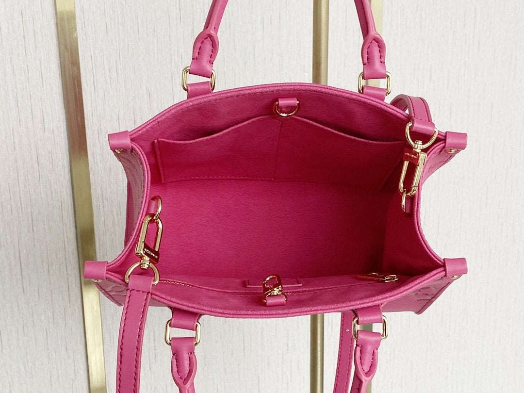 ONTHEGO MM 35CM PINK EMBOSSED GRAINED COWHIDE LEATHER
