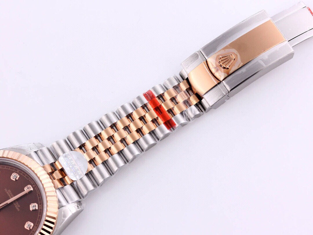 DATEJUST 41 ROSE GOLD STEEL CHOCOLATE DIAMOND DIAL