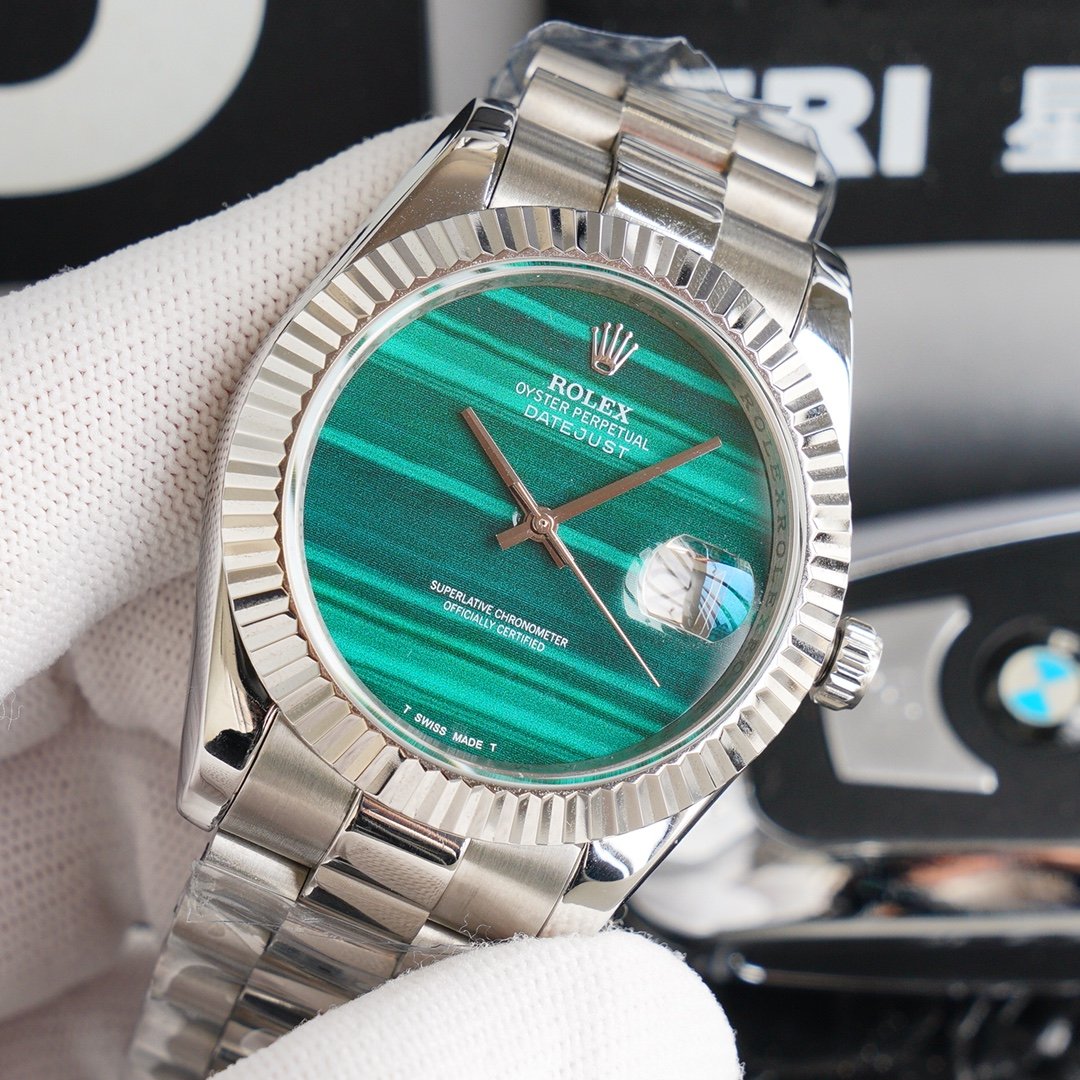 DATEJUST 41 STAINLESS STEEL CUSTOM BLUE EMERALD DIAL
