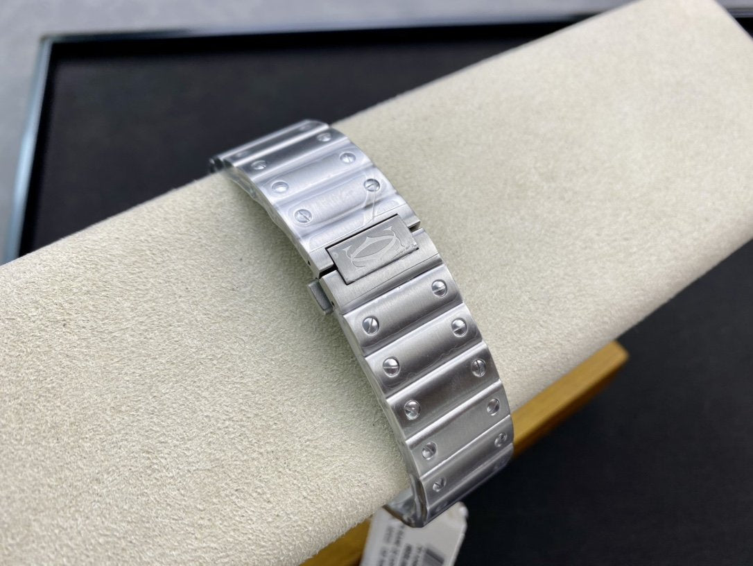 SANTOS DE CARTIE LARGE STEEL CASE WHITE DIAL