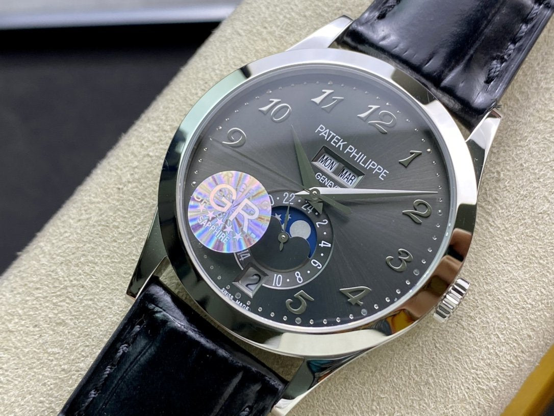 PATEK CALATRAVA MOONPHASE ANNUAL CALENDAR STEEL CASE GREY DIAL