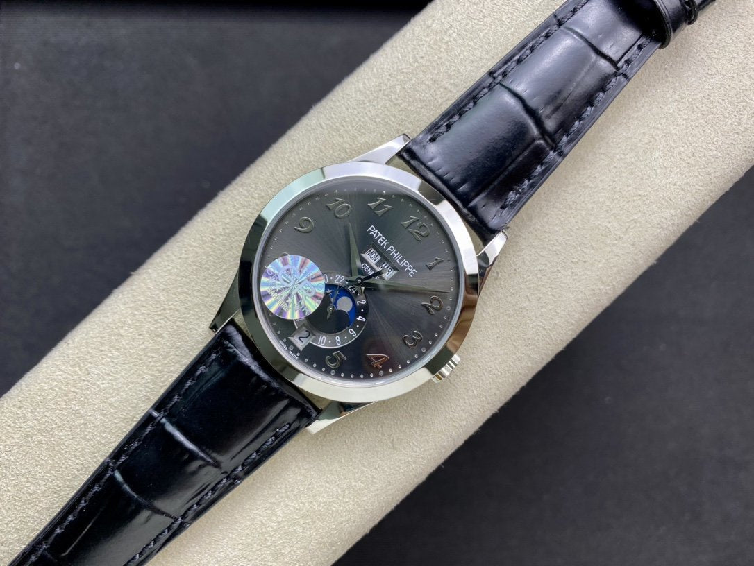 PATEK CALATRAVA MOONPHASE ANNUAL CALENDAR STEEL CASE GREY DIAL