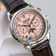 PATEK GRAND COMPLICATION STAINLESS STEEL PINK DIAL