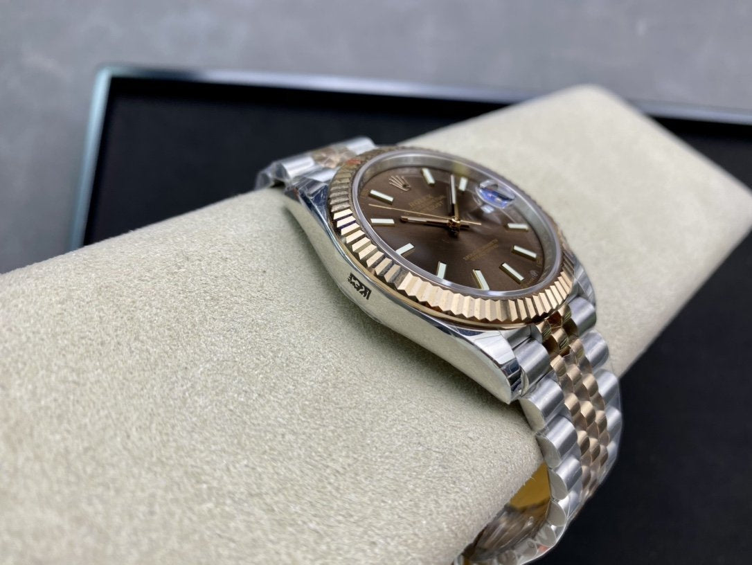 DATEJUST 41 TWO-TONE YELLOW GOLD CHOCOLATE DIAL