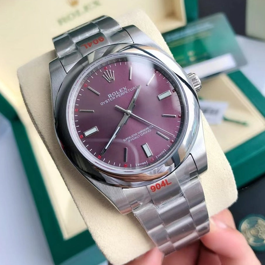OYSTER PERPETUAL 41MM STAINLESS STEEL PURPLE DIAL
