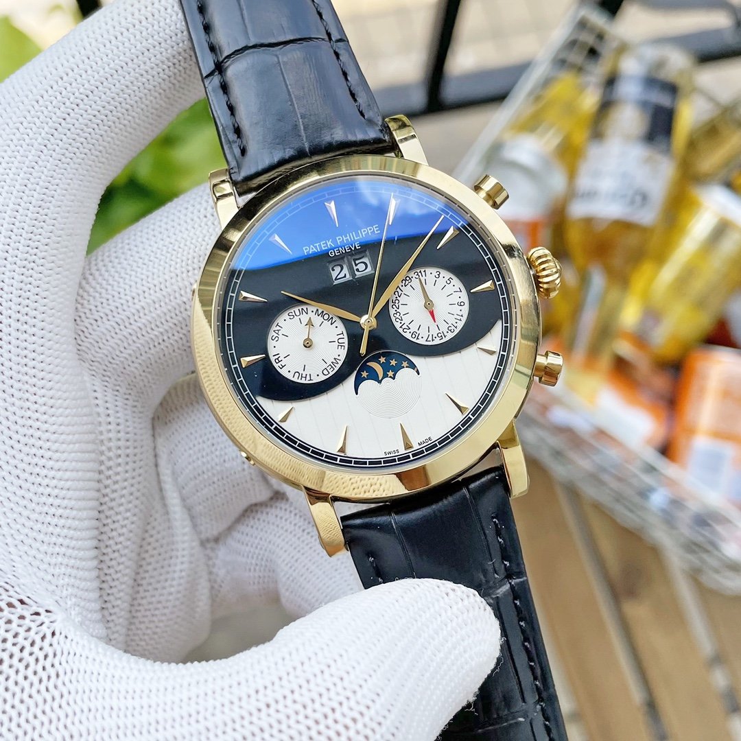 PATEK ANNUAL CALENDAR BLACK WHITE DIAL