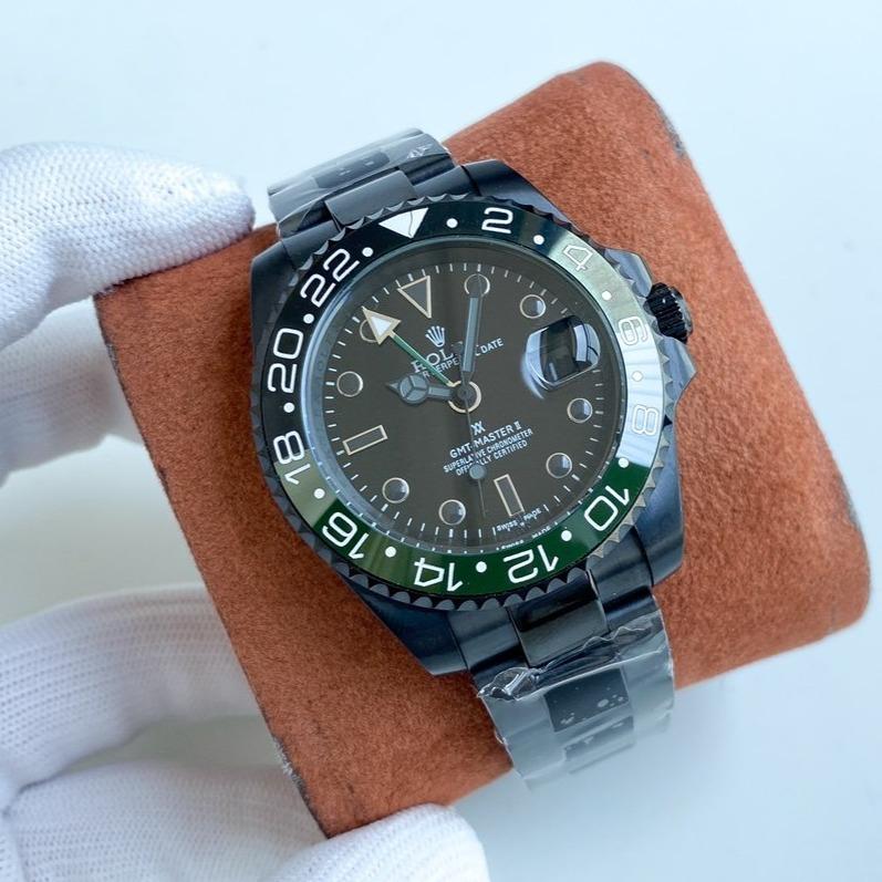 GMT-MASTER II CUSTOM BLACK CASE GREEN BLACK BEZEL