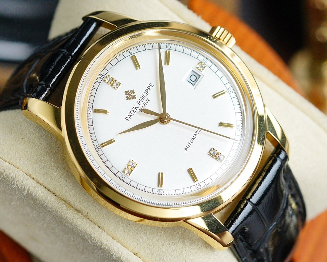 PATEK CALATRAVA 40MM GOLD CASE DIAMOND NUMERALS