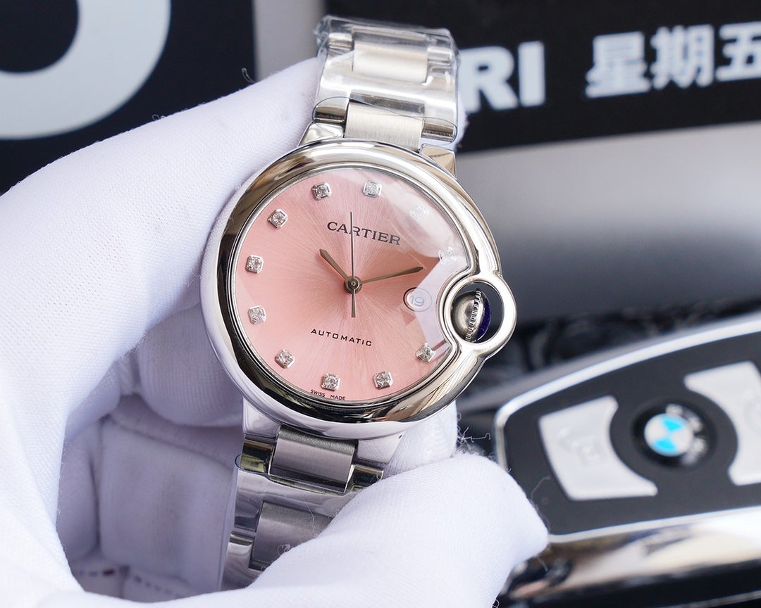 BALLON BLEU 33MM STEEL CASE DIAMOND NUMERALS
