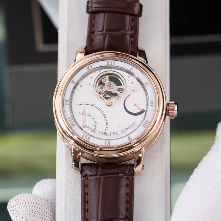 PATEK COMPLICATIONS 42MM TOURBILLON LEATHER STRAP