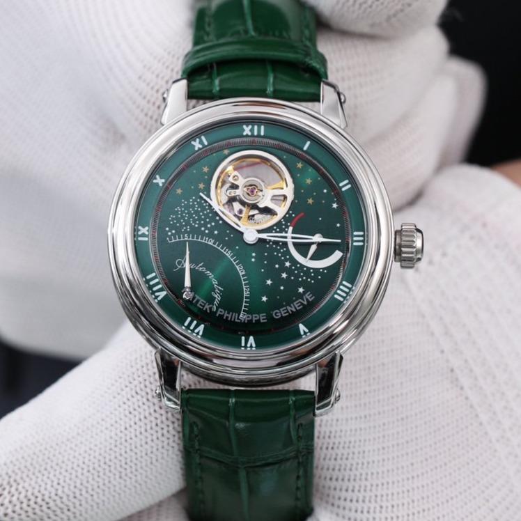 PATEK COMPLICATIONS 42MM TOURBILLON LEATHER STRAP