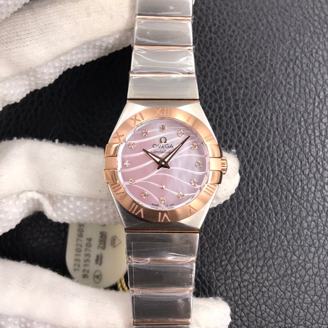 CONSTELLATION 27MM QUARTZ GOLD STEEL MOP DIAL