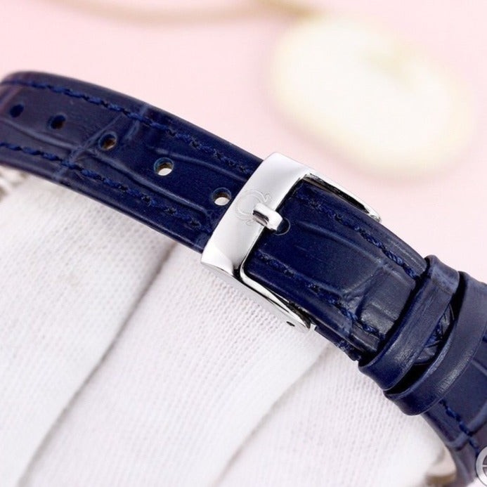 DEVILLE PRESTIGE 28MM QUARTZ BLUE DIAL DIAMOND NUMERALS