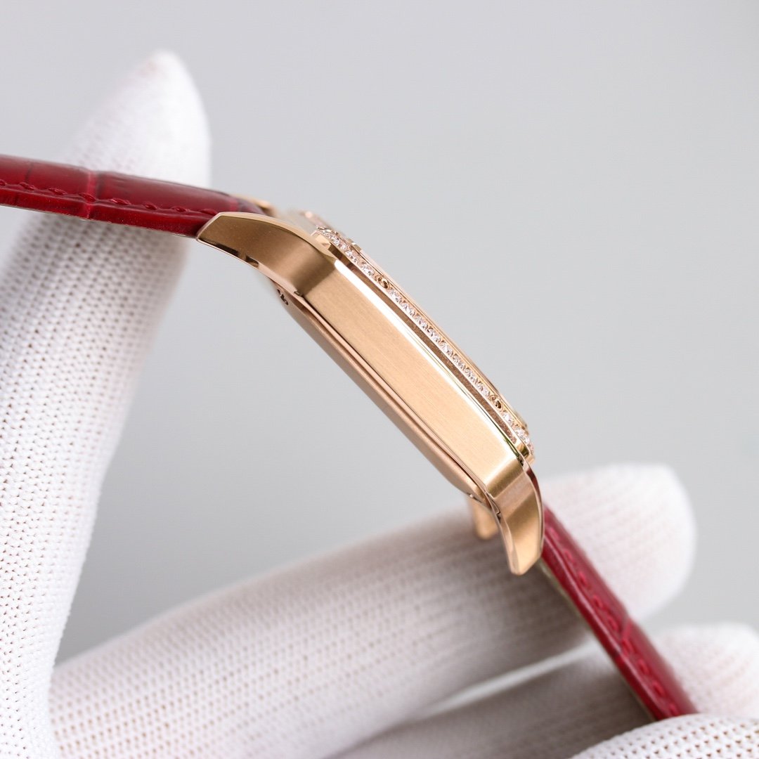 SANTOS DUMONT XL ROSE GOLD DIAMOND BEZEL