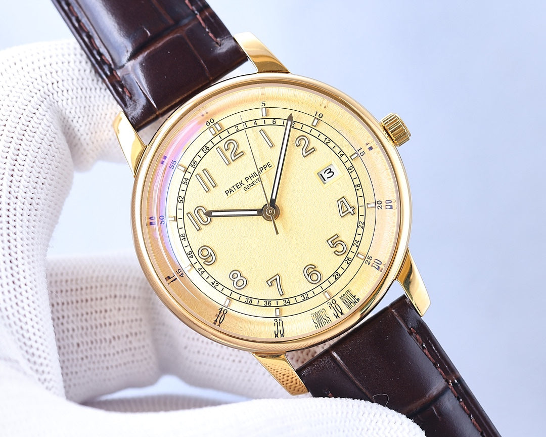 CALATRAVA 5226 GOLD CASE LEATHER STRAP