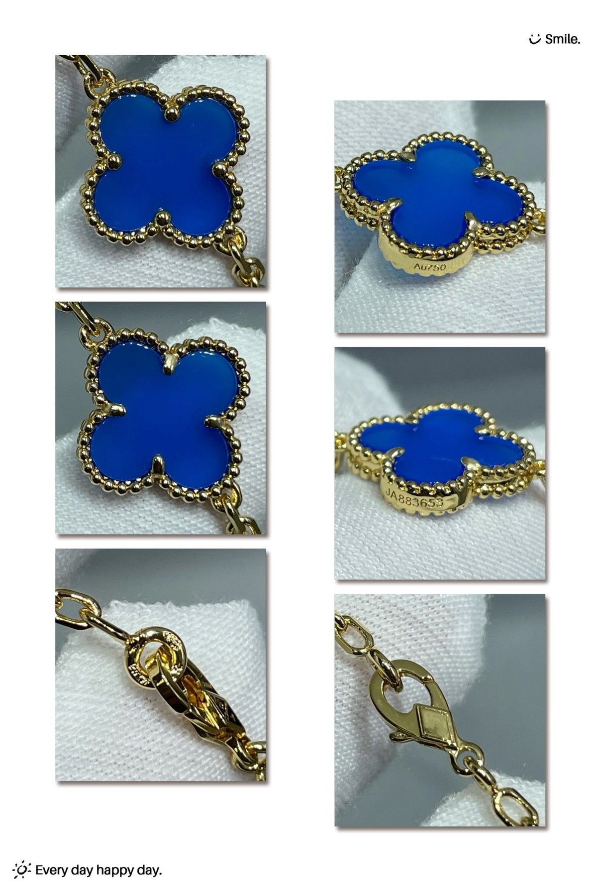 CLOVER 20 MOTIF AGATE 86CM NECKLACE