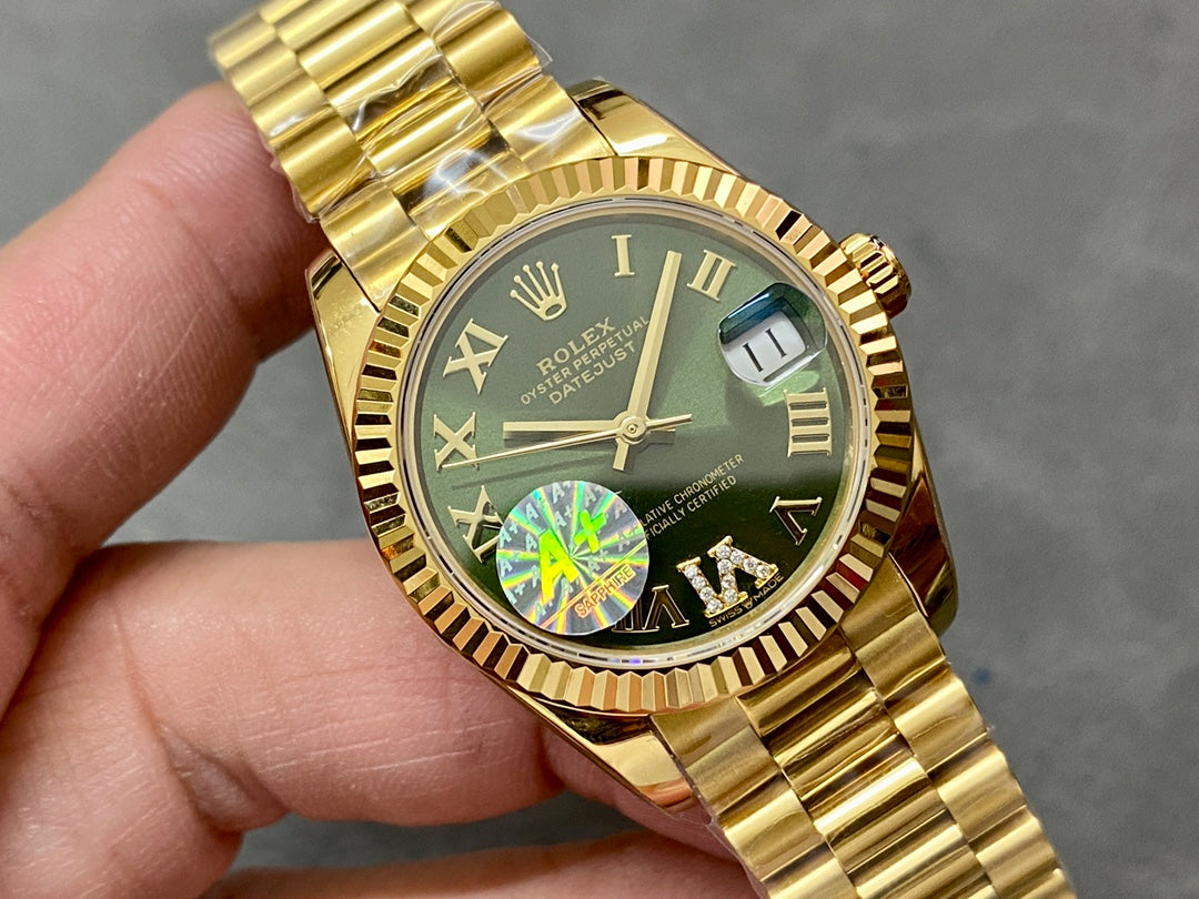 DATEJUST 31MM GOLD GREEN DIAL
