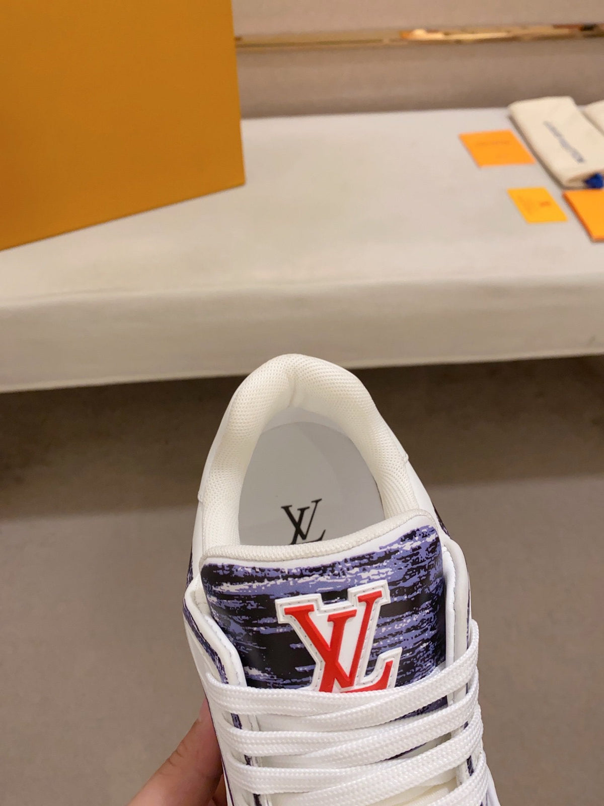 LV TRAINER SNEAKER BLUE WHITE
