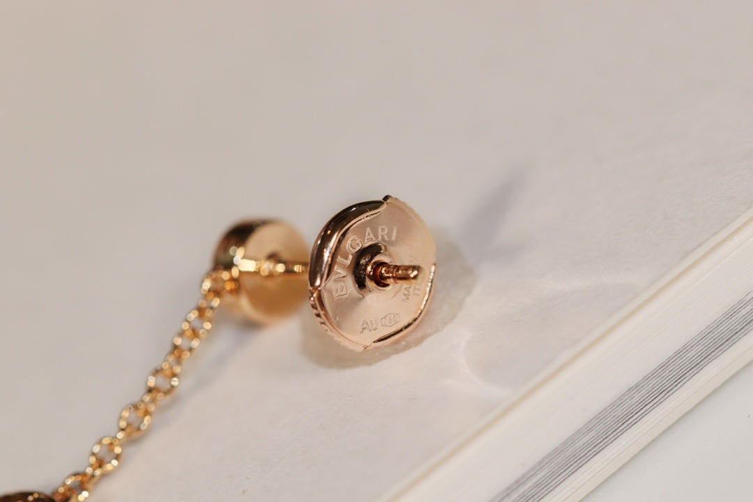 BVL EARRINGS DROP WHITE PINK GOLD