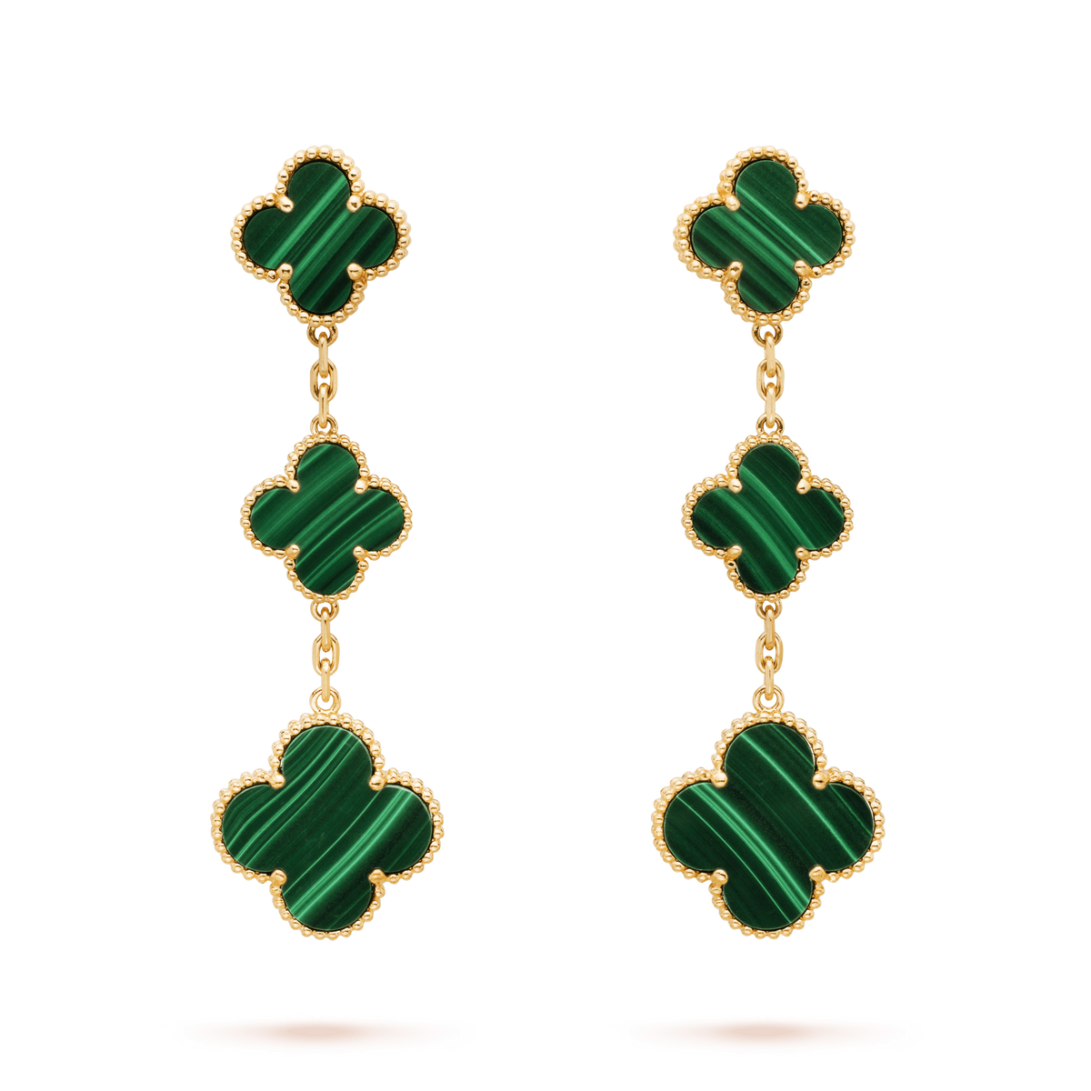 CLOVER MALACHITE 3 MOTIFS GOLD