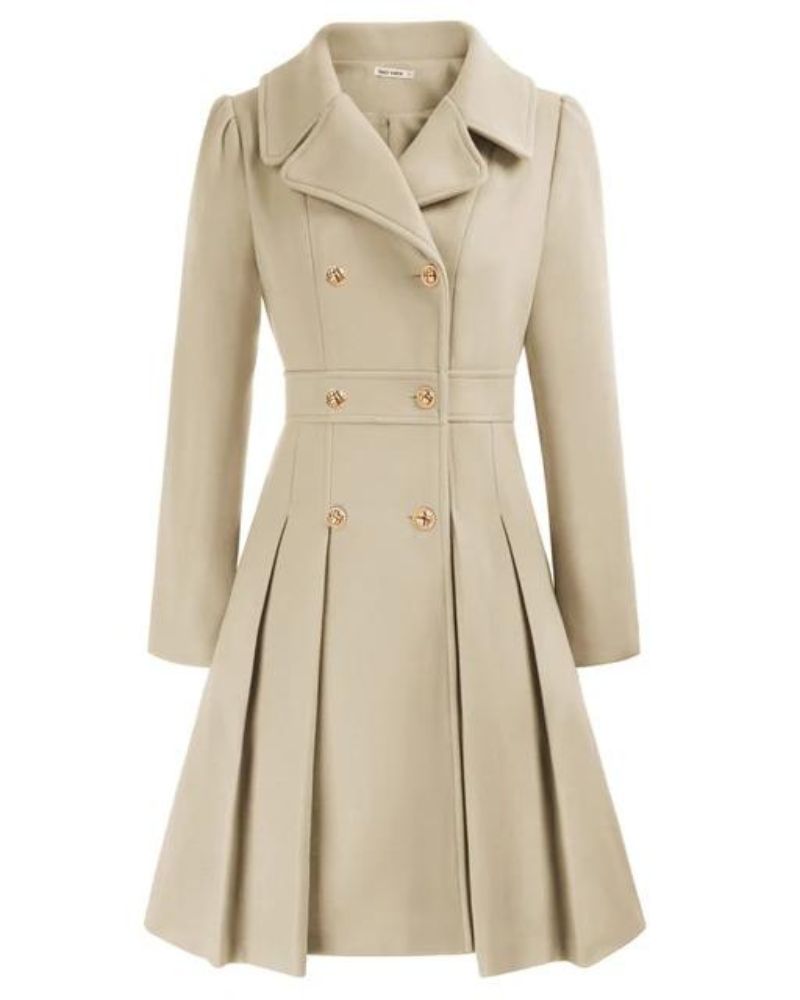 CARIS - PLEATED WOOL COAT #ELE5678