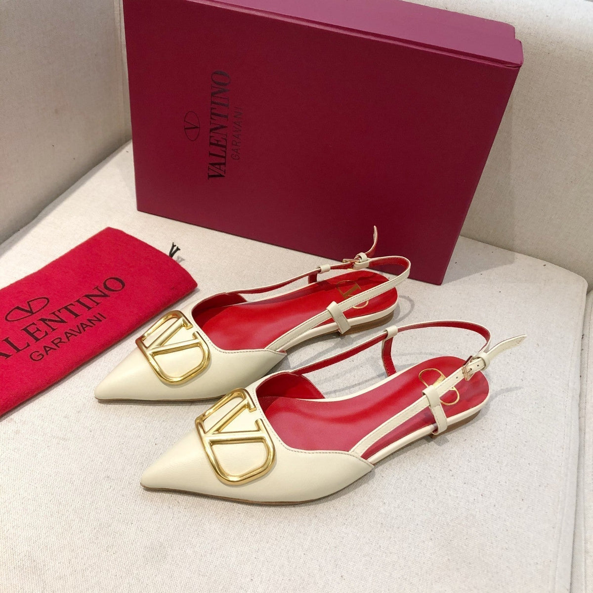 Valentino Slingback Flats Sheepskin
