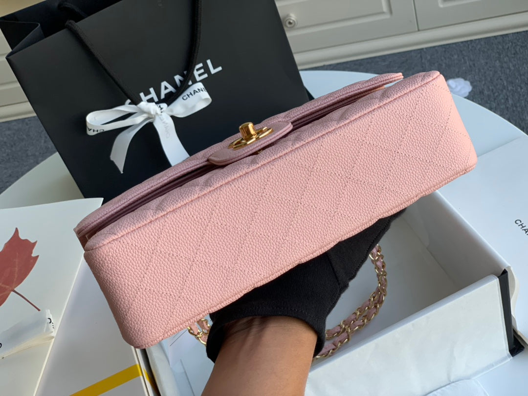 flap bag medium 25 pink caviar ghw