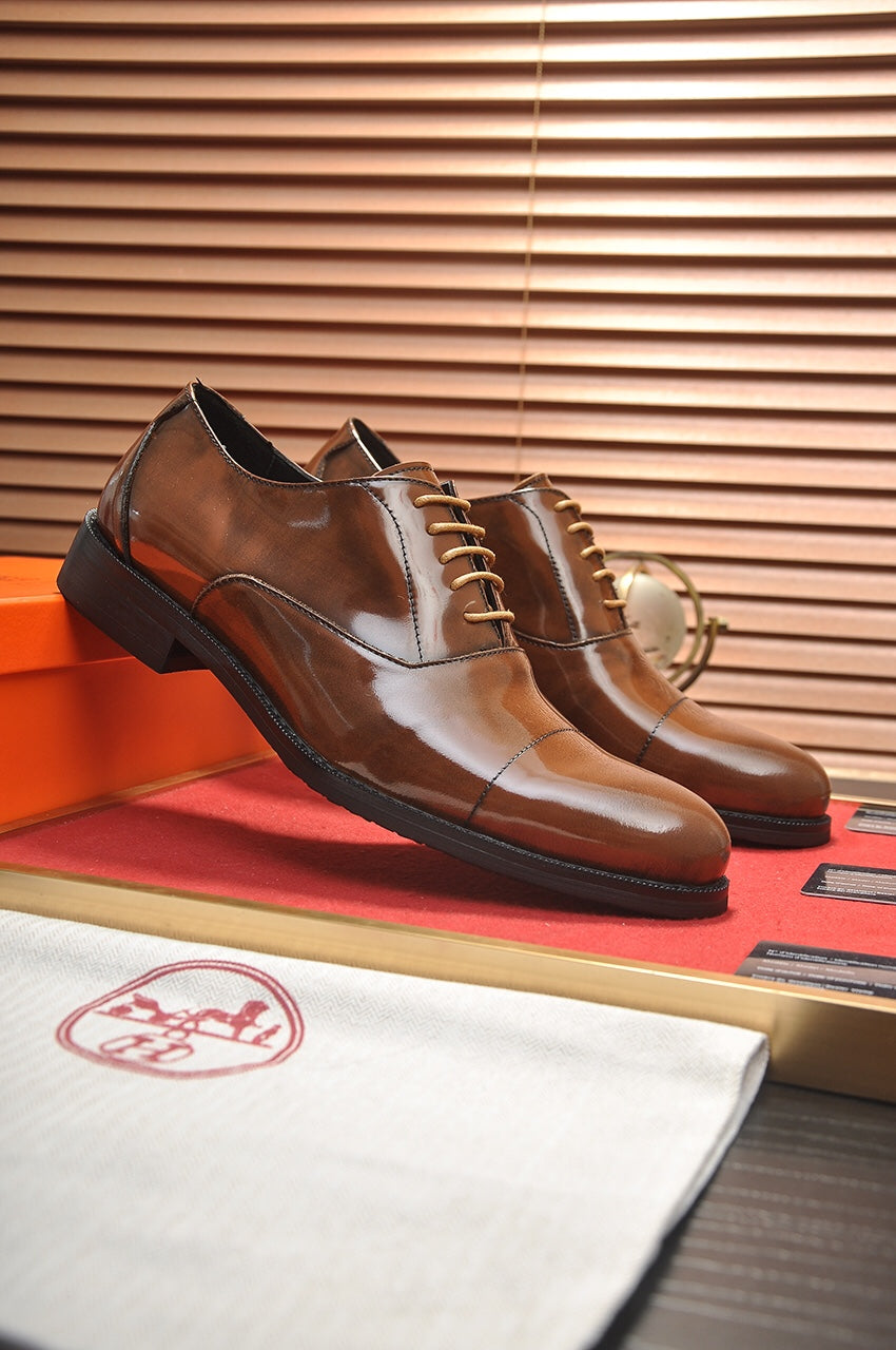 HM Men's Shoe Brown Patent Leather 526107