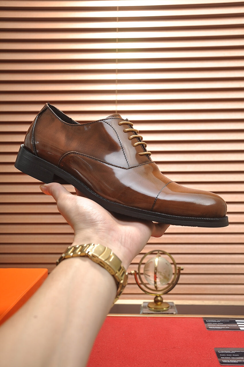HM Men's Shoe Brown Patent Leather 526107