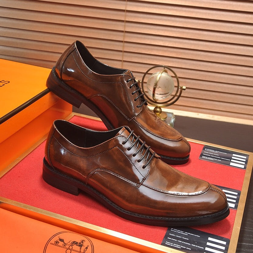 HM BUSINESS LACE UP SHOES CARAMEL CALFSKIN