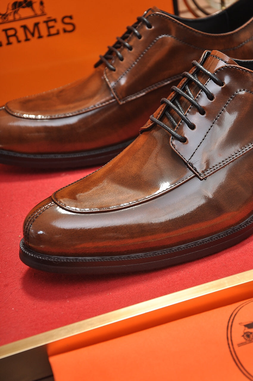HM BUSINESS LACE UP SHOES CARAMEL CALFSKIN