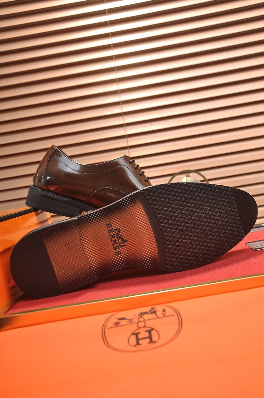 HM BUSINESS LACE UP SHOES CARAMEL CALFSKIN