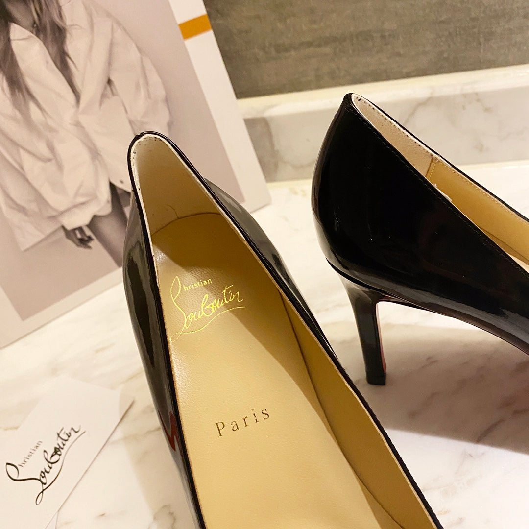 CL Simplenodo Bow Pumps 85mm Patent Leather Black