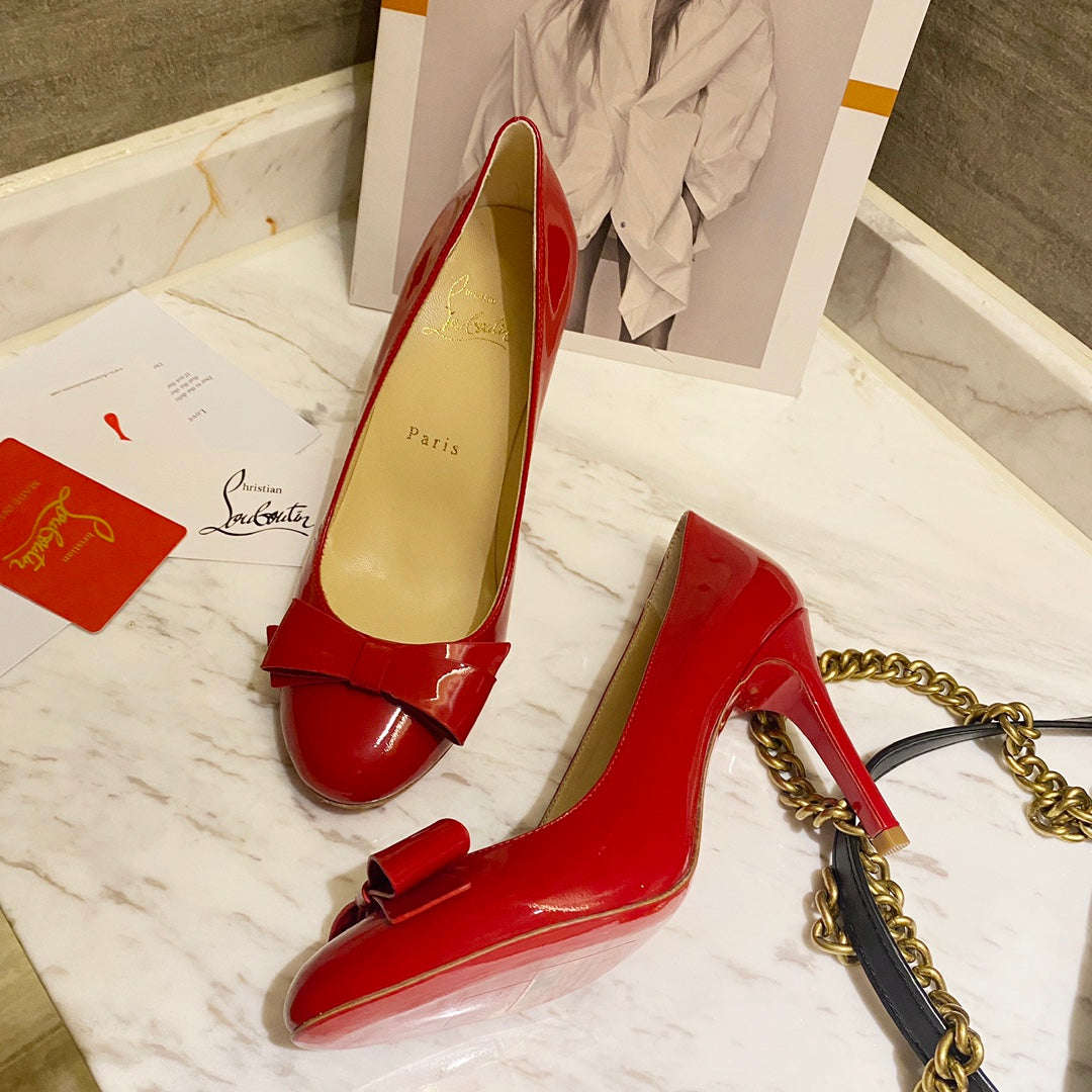 CL Simplenodo Bow Pumps 85mm Patent Leather Red