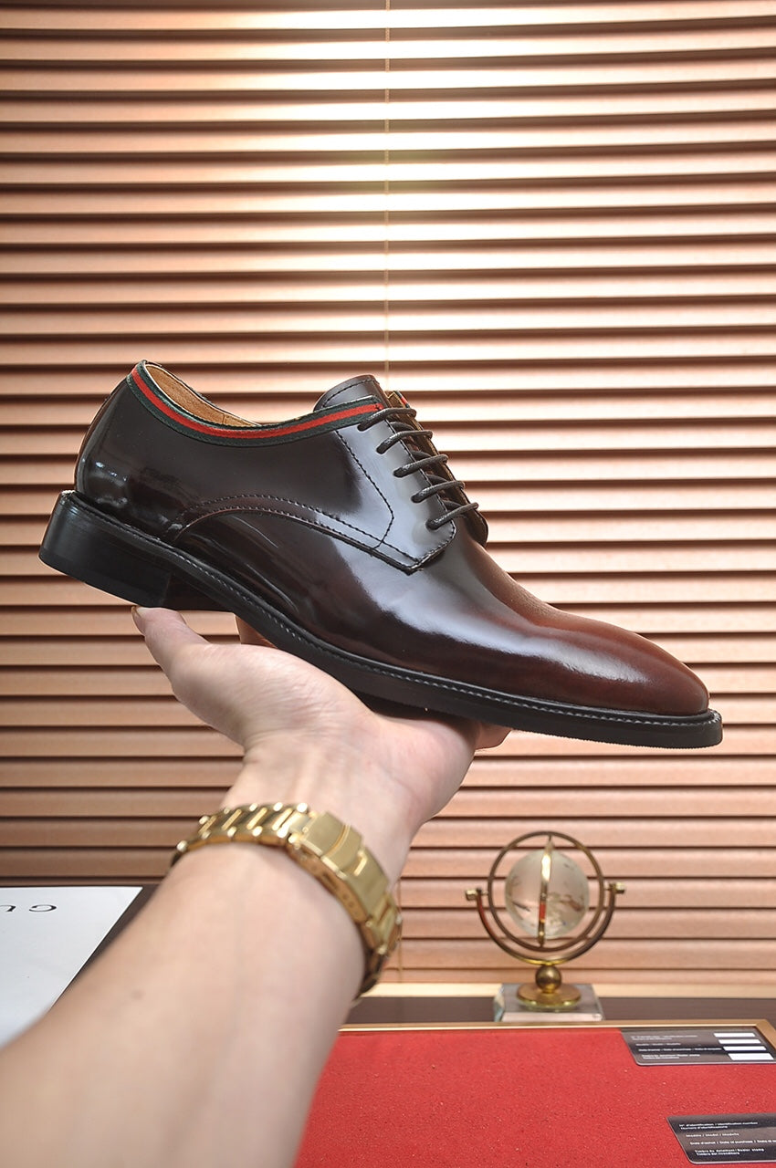 GG Men's Dress Shoe Dark Brown Patent Leather 140493