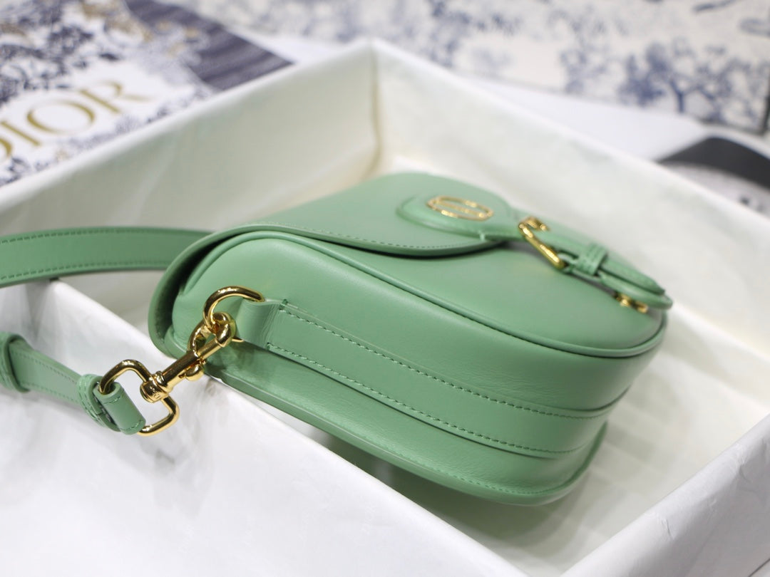 MEDIUM CD BOBBY 22CM BLUE GREEN CALFSKIN GOLD HARDWARE