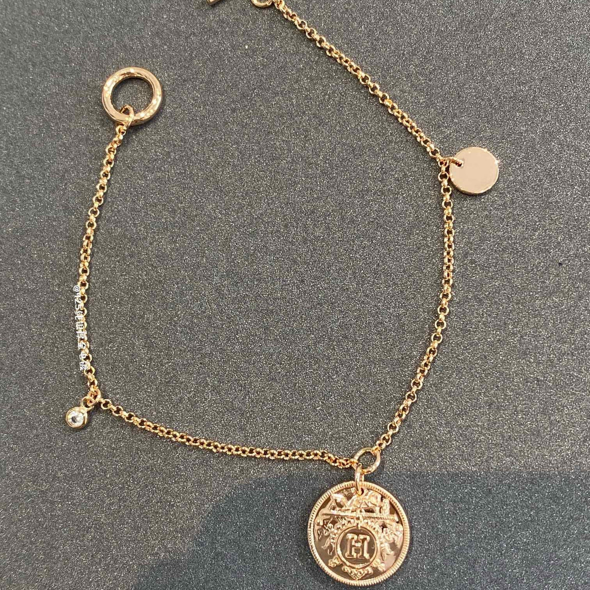 H Classic Gold Coin Bracelet