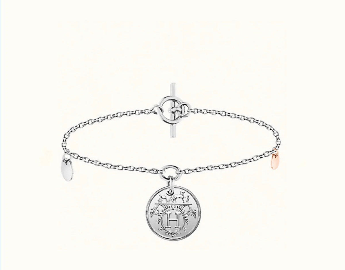 H Classic Sliver Coin Bracelet