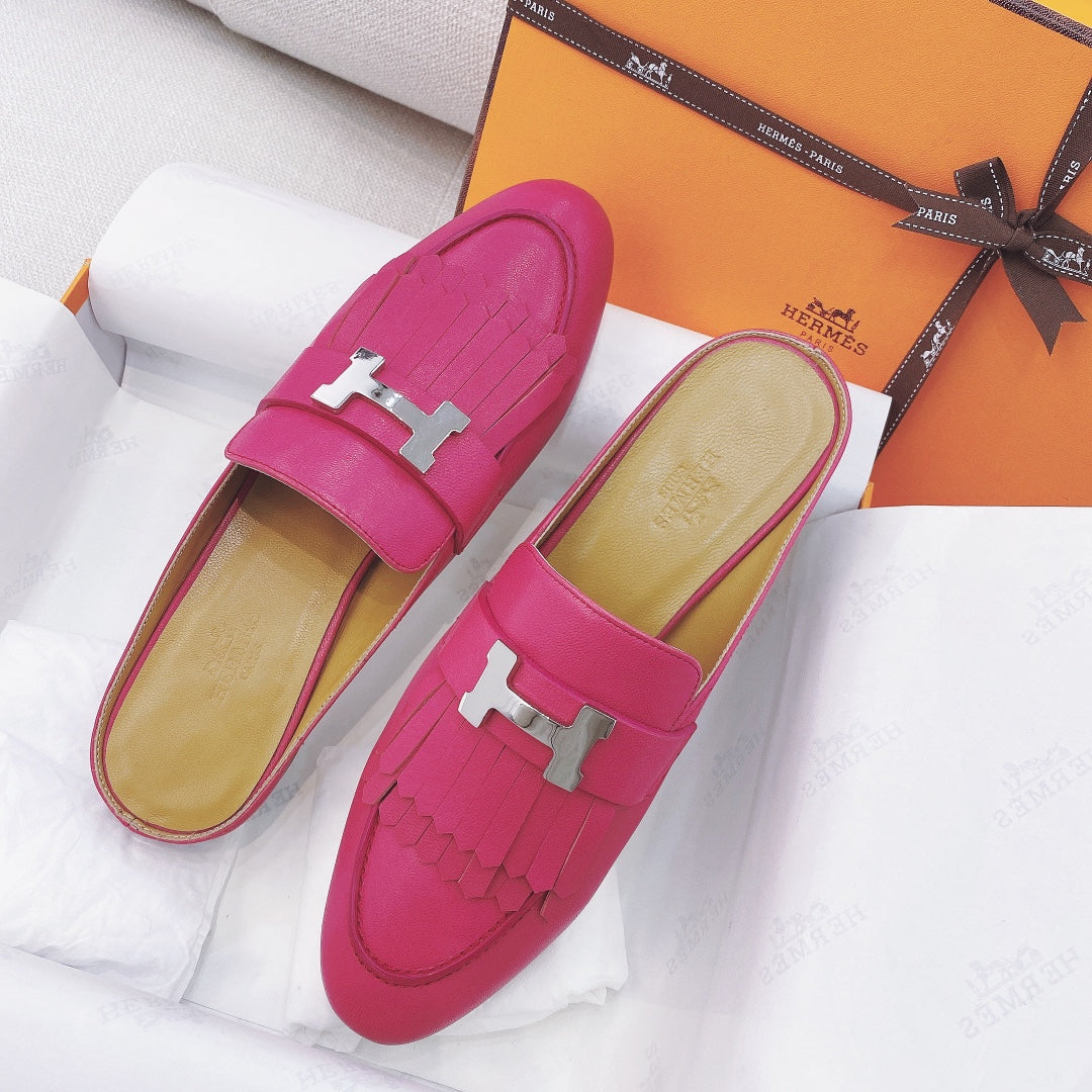 HM Rivoli Mule Pink Goat Leather 348016