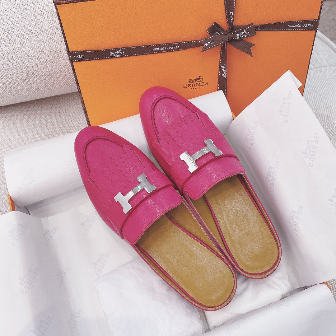 HM Rivoli Mule Pink Goat Leather 348016