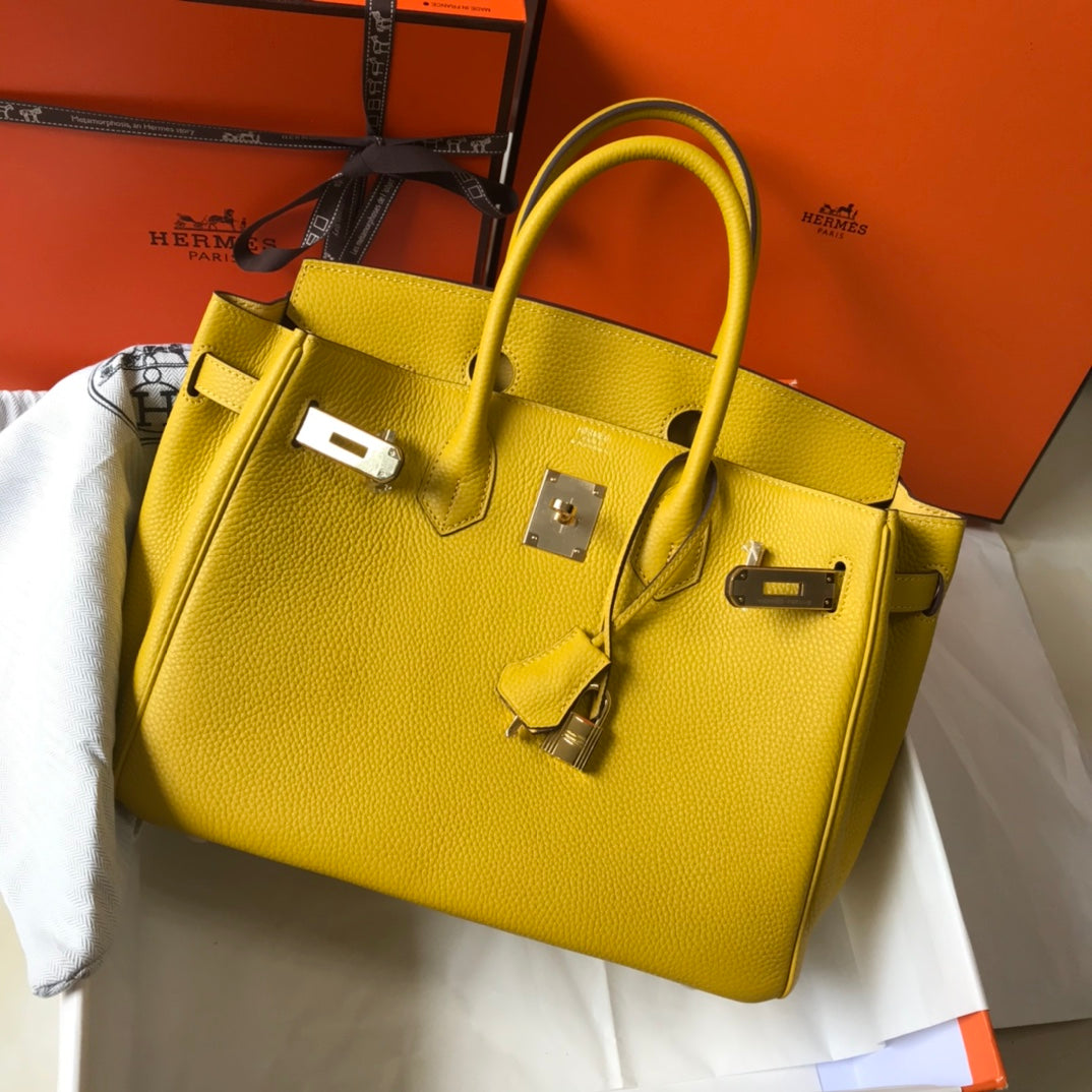 HM BIRKIN AMBER YELLOW TOGO LEATHER GOLD HARDWARE