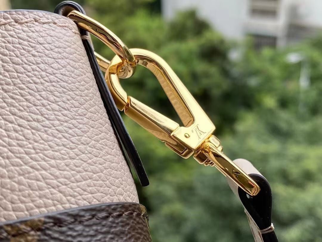 on my size pm 25cm greige calfskin brown monogram canvas