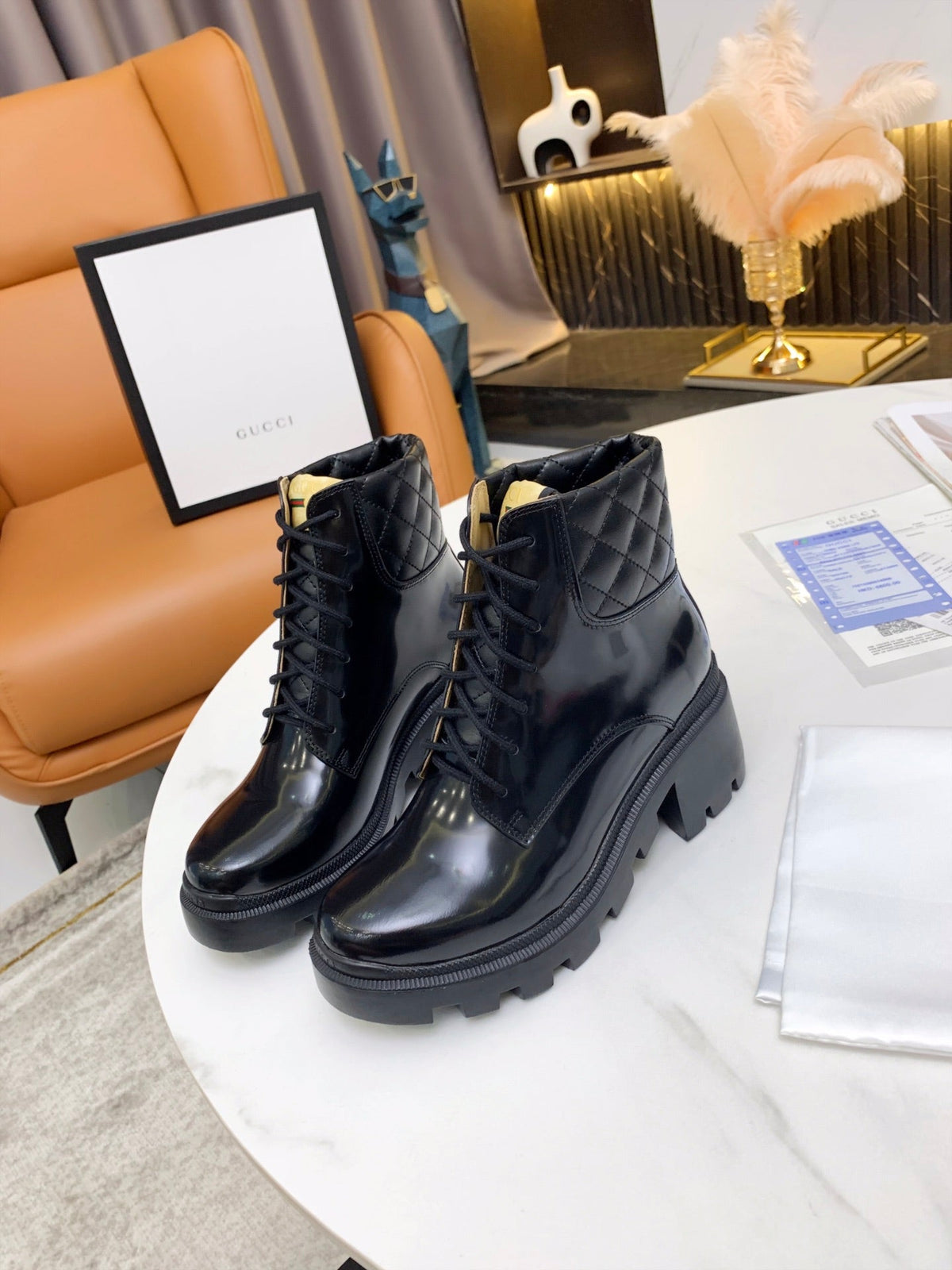 GG ankle boots black patent leather 397791