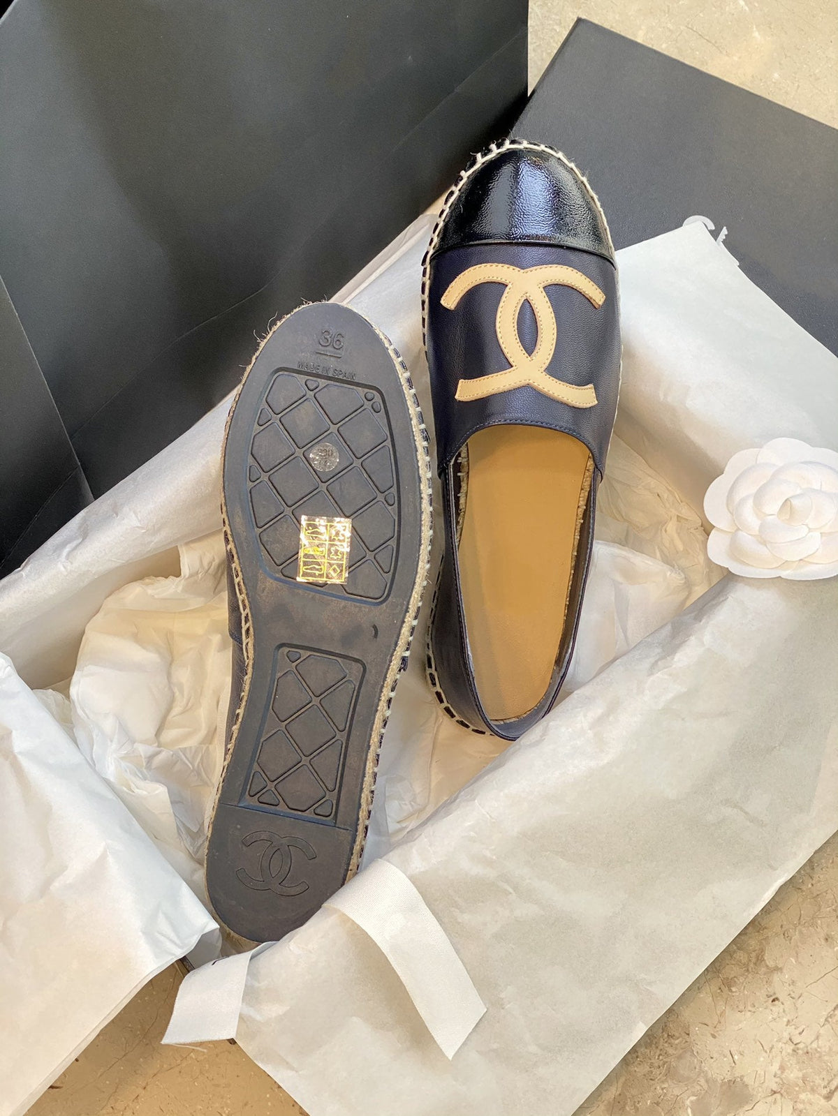 espadrilles dark blue black lambskin