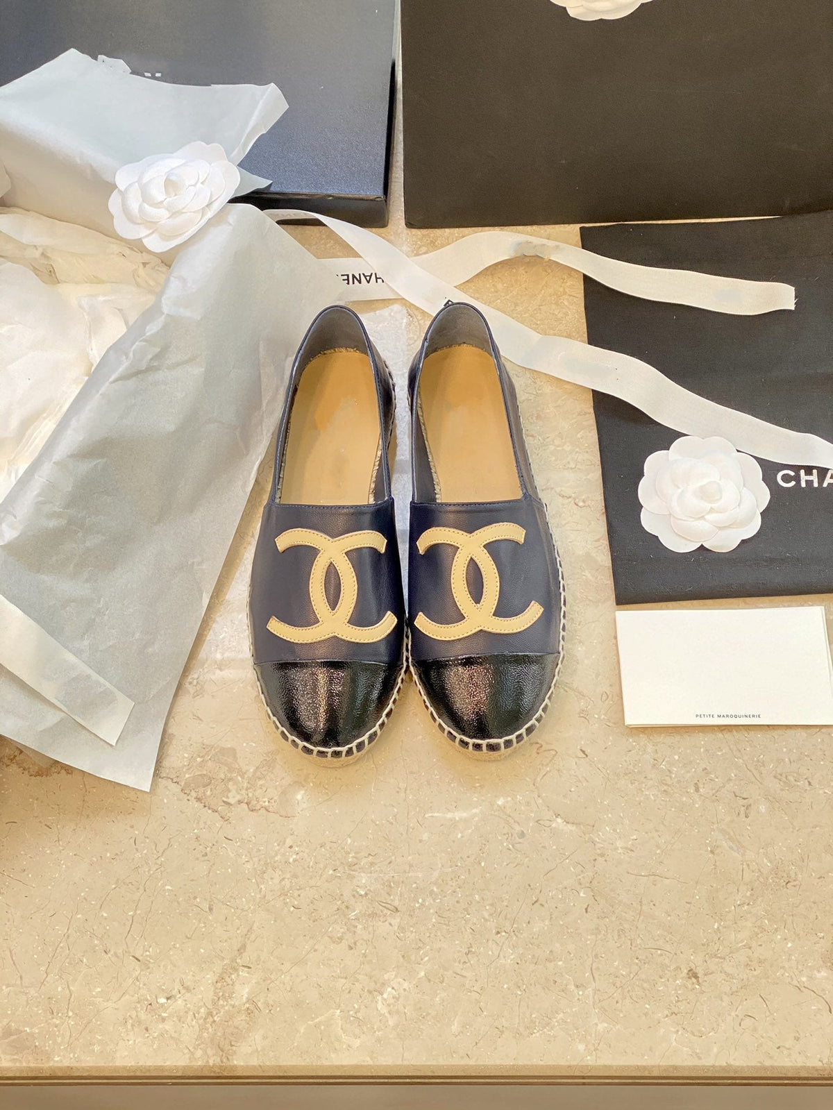 espadrilles dark blue black lambskin