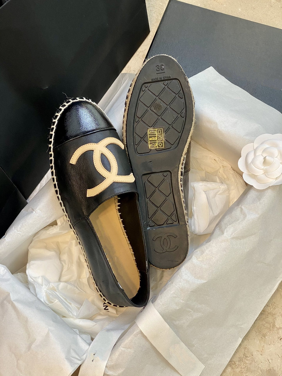 espadrilles black lambskin