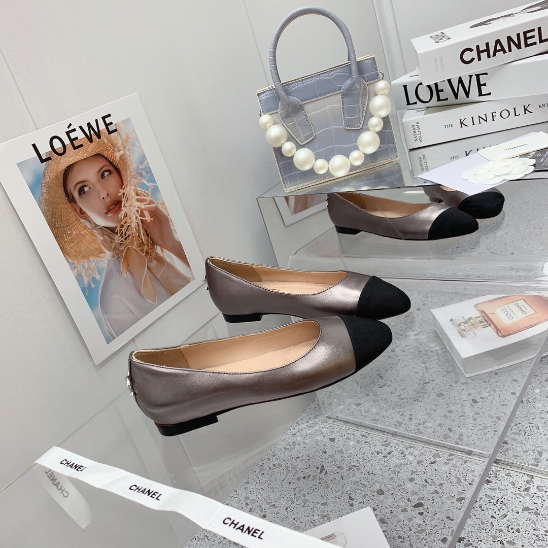 Chanel 2026 Cap Toe Ballet Flat Calfskin 162176