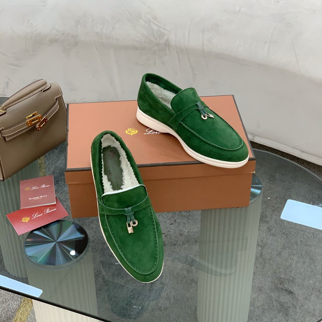 LP 26SS Summer Charm Walk Loafer Green Suede Wool 606482