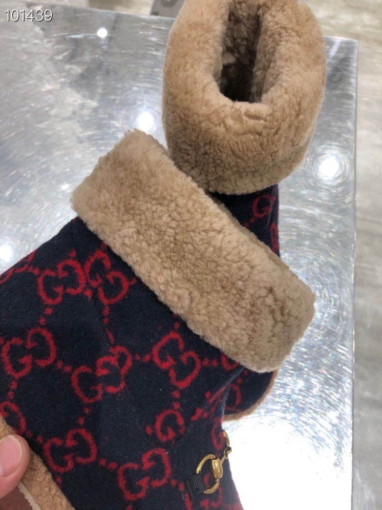 Gucci 2025 Monogram Boot Red Blue Beige Wool 564781